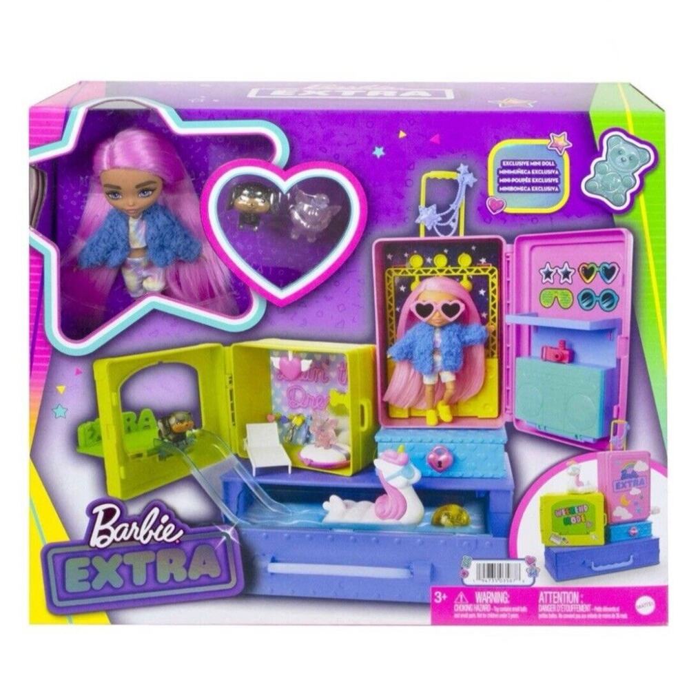 Barbie Extra Pets & Minis Playset w/Exclusive Doll‎ 2 Puppies & Accessories NEW